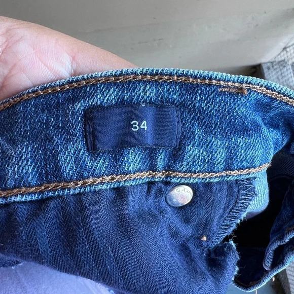 Gap Denim 5 Pocket Button Front Medium Indigo Wash Skirt - Size 34 - Picture 5 of 8